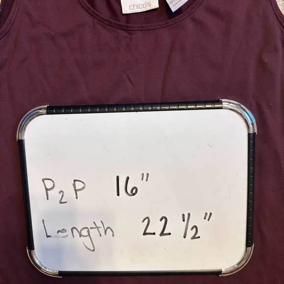 Chico’s Maroon High Neck Tank Top Basic Knit Sleeveless  Size 0 - Picture 4 of 5